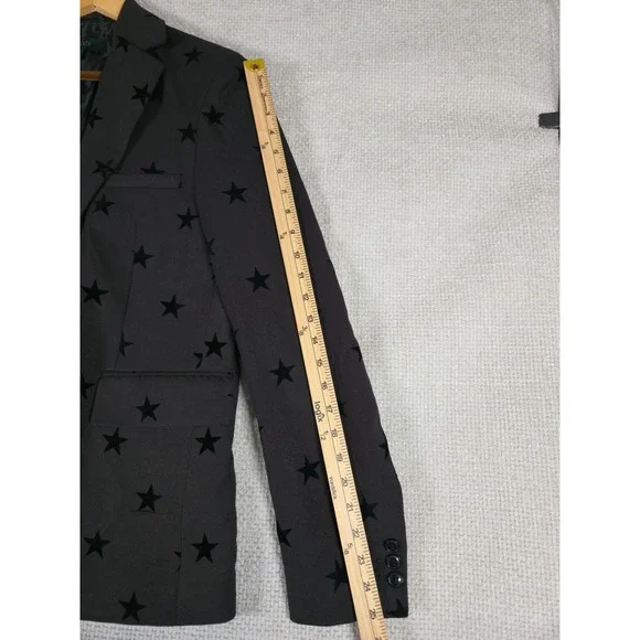 Jay Walker Mens Blazer Jacket Black All Over Star Print Size S - Picture 4 of 8